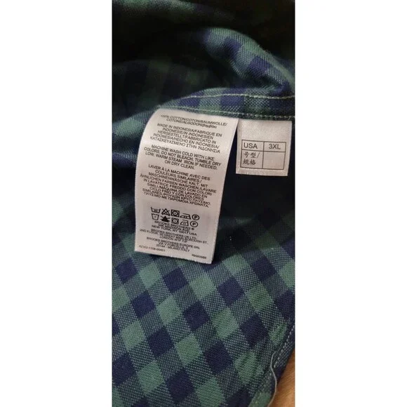 Brooks Brothers Checkered Button Down Shirt Size 3XL Mens Green & Blue - Picture 5 of 10